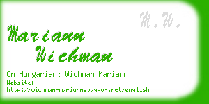 mariann wichman business card